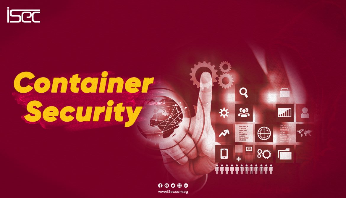 A padlock and shield symbolizing strong security measures for containerized applications, emphasizing the importance of robust container security